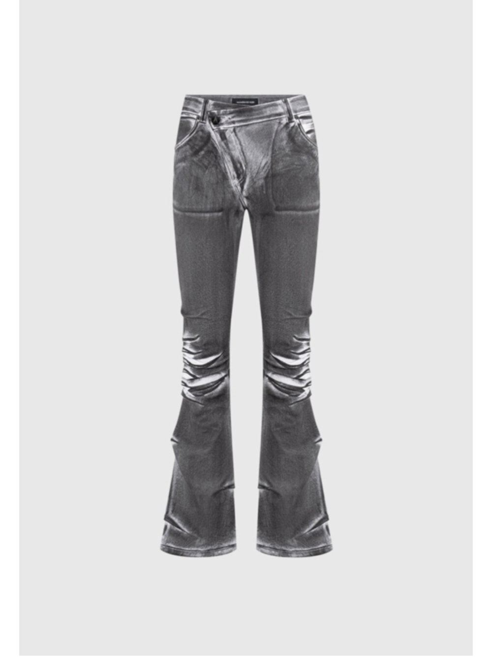 Manière De Voir Oil Print Tacked Fit And Flare Jeans - White/Grey Sz 4 - Picture 4 of 9